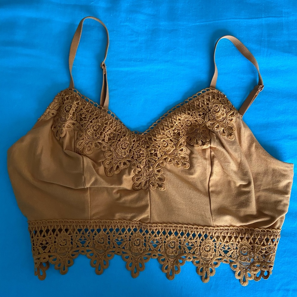 Yellowy-gold bralette cropped tank🌞